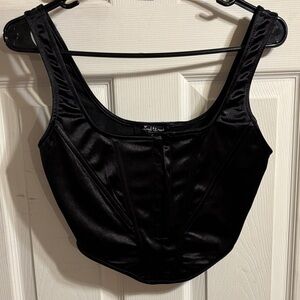 Chic Black Satin Top